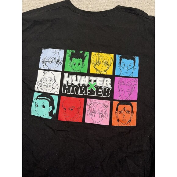 Rare Hypland x Hunter x Hunter Mens T-Shirt Black Size L chrollo gon killua - Picture 2 of 7